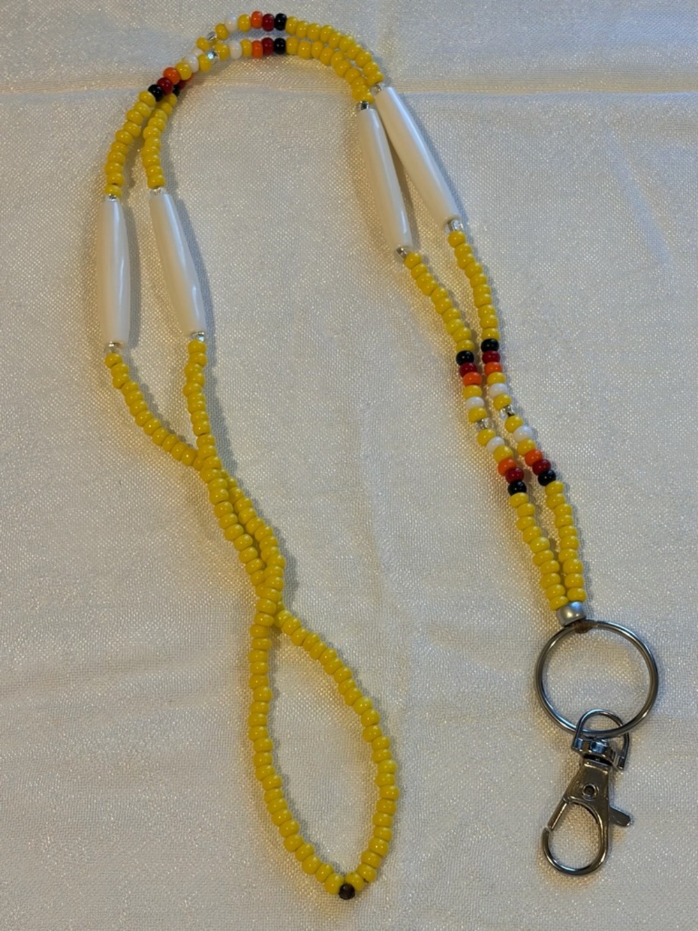 Beaded Lanyard with Key Ring